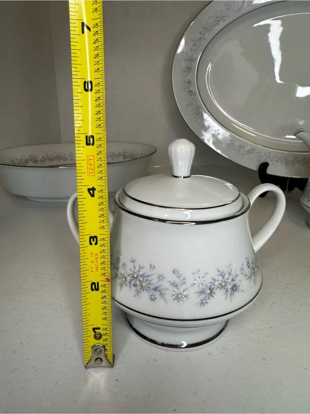 Noritake Marywood 2181 Oval Serving Bowl & Platter, Sugar & Creamer & S&P